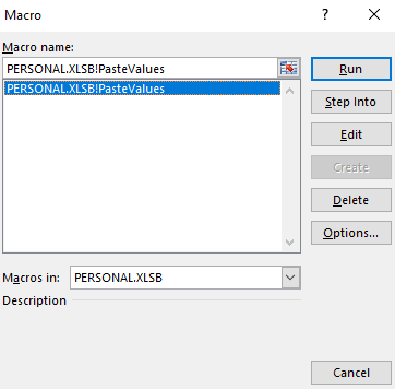 record macro in Excel personal.xlsb, record in Personal Macro Workbook