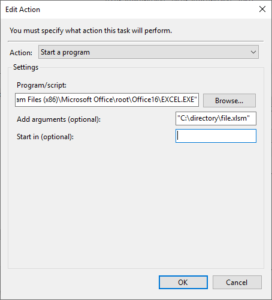 How To Run Excel File From Windows 10 Task Scheduler - Data Cornering