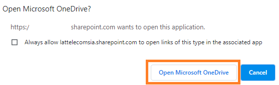 Approve SharePoint synchronization with OneDrive