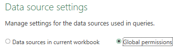 Power Query Data Source Settings
