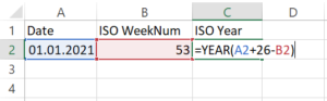 How to calculate ISO week number and ISO year in Excel - Data Cornering