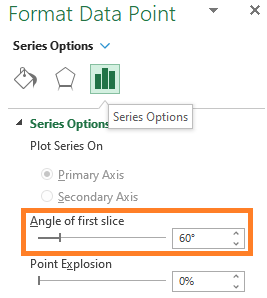 rotate Excel pie chart slice