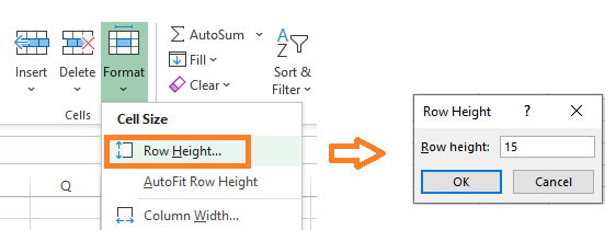 set row height in Excel