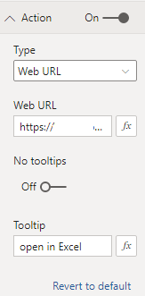 web url to Power BI button