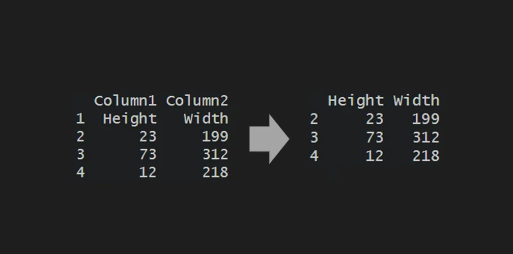 Use data frame row as a column names in R