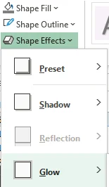 glow effect in Excel