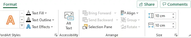 change Excel chart dimentions