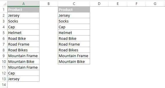 Excel advanced filter unique records result